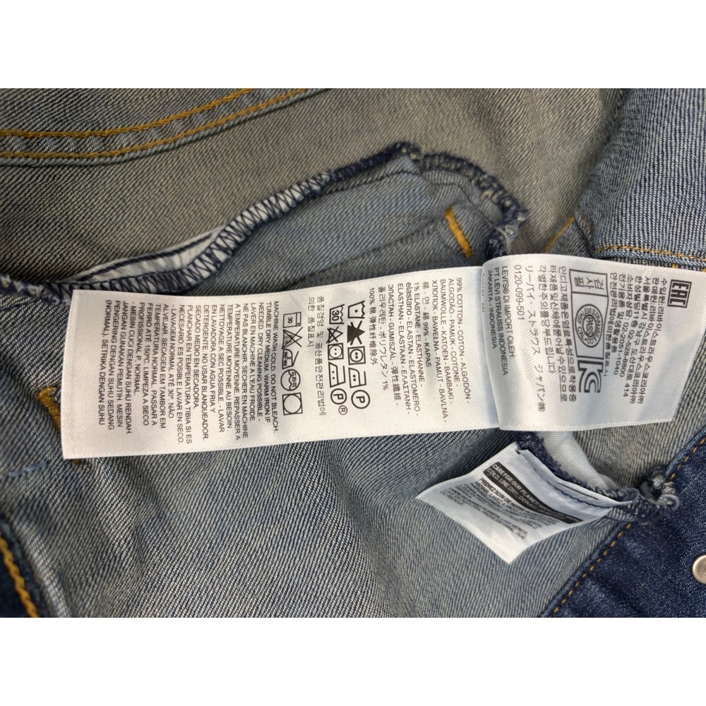 Levis Womens Original Trucker Denim Jacket Medium Wash Blue Stretch Classic S - Picture 4 of 6